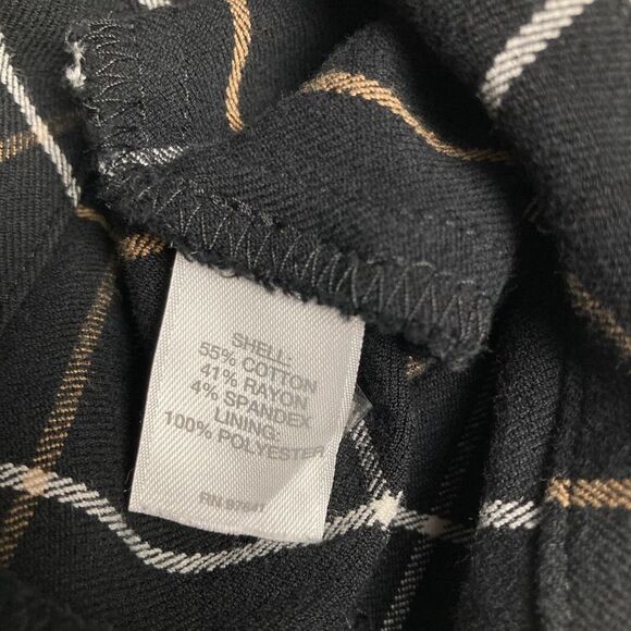 J Jill Pants 16P Women Black Gold Windowpane Check Stretch Career Holiday Office - Picture 8 of 13